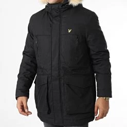 Vente flash â Parka Capuche Fourrure Winter Weight JK1536V Noir de Lyle And Scott đ