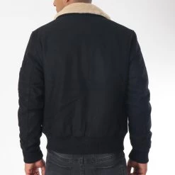 Coupon 🔔 Bomber Col Mouton Aviator Noir de Bombers Original 🎁 -Tenue De Sport Soldes bombers original 151975 AVIATOR MEN BLACK 20180823T152130 05