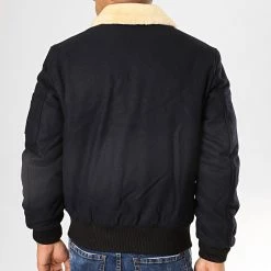 Offres 🤩 Bomber Col Mouton Aviator Bleu Marine de Bombers Original ✔️ -Tenue De Sport Soldes bombers original 195497 AVIATOR MEN NAVY 20190829T140251 05