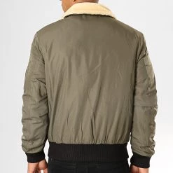 Le moins cher 👏 Bomber Col Mouton Versmold Vert Kaki de Bombers Original 💯 -Tenue De Sport Soldes bombers original 195500 VERSMOLD MEN KAKI 20190829T135024 05