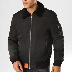 Meilleure vente 🎉 Bomber Col Mouton Curtiss Noir de Bombers Original 🎁