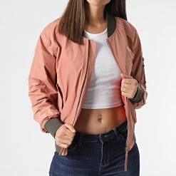 Nouveau 😀 Veste Bomber Femme MA3 Ocre Rouge de Bombers Original 🎁