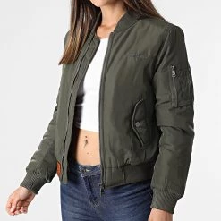 Le moins cher 😀 Veste Bomber Femme Original Vert Kaki de Bombers Original ⭐