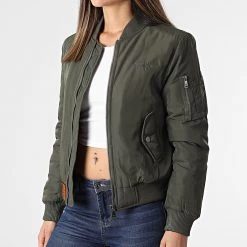 Le moins cher 😀 Veste Bomber Femme Original Vert Kaki de Bombers Original ⭐ -Tenue De Sport Soldes bombers original 256424 ORIGINAL WOMEN KAKI 20210426T143244 03