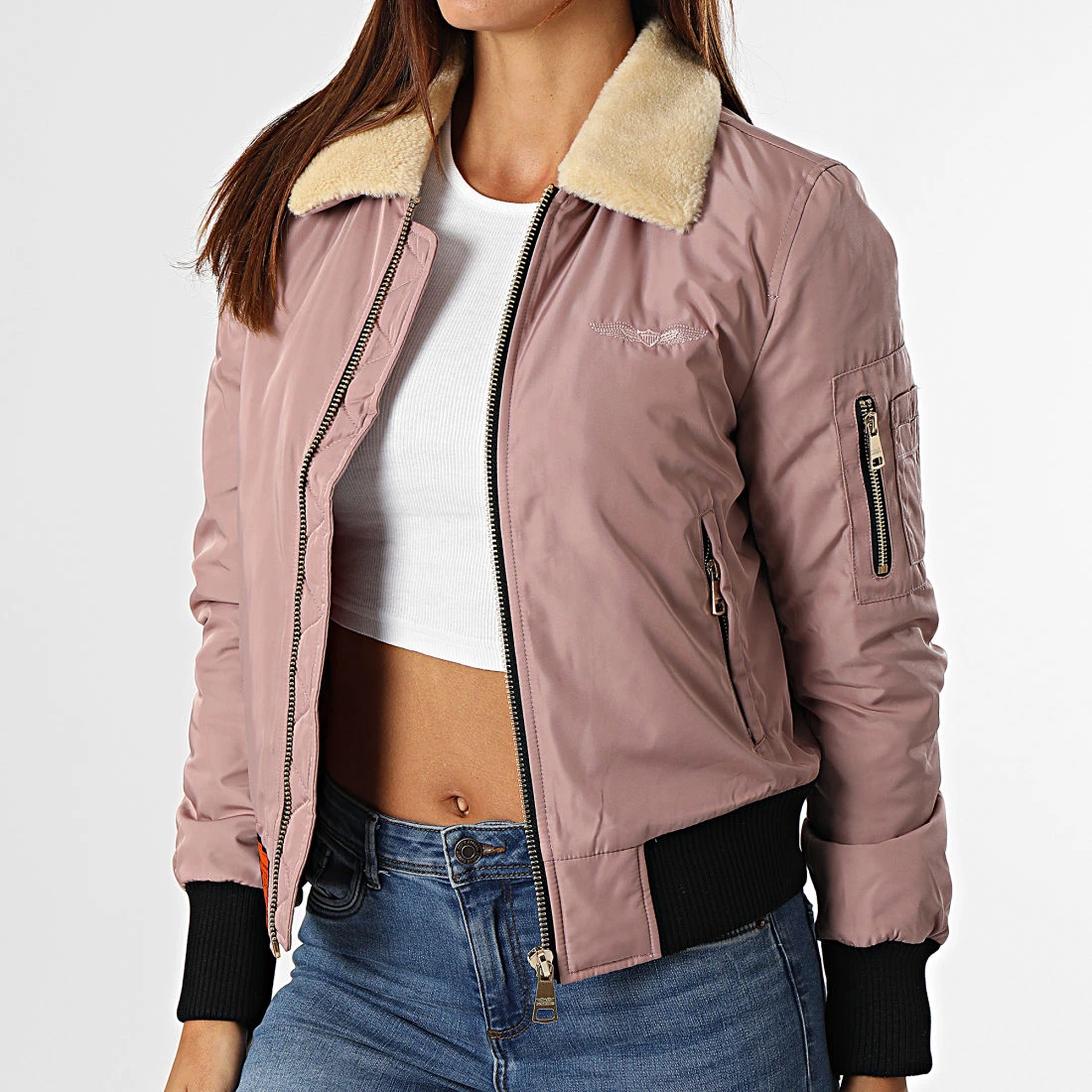 Tout neuf ✨ Bomber Femme Col Mouton Barcelone Rose de Bombers Original 😀 1 Tout neuf ✨ Bomber Femme Col Mouton Barcelone Rose de Bombers Original 😀