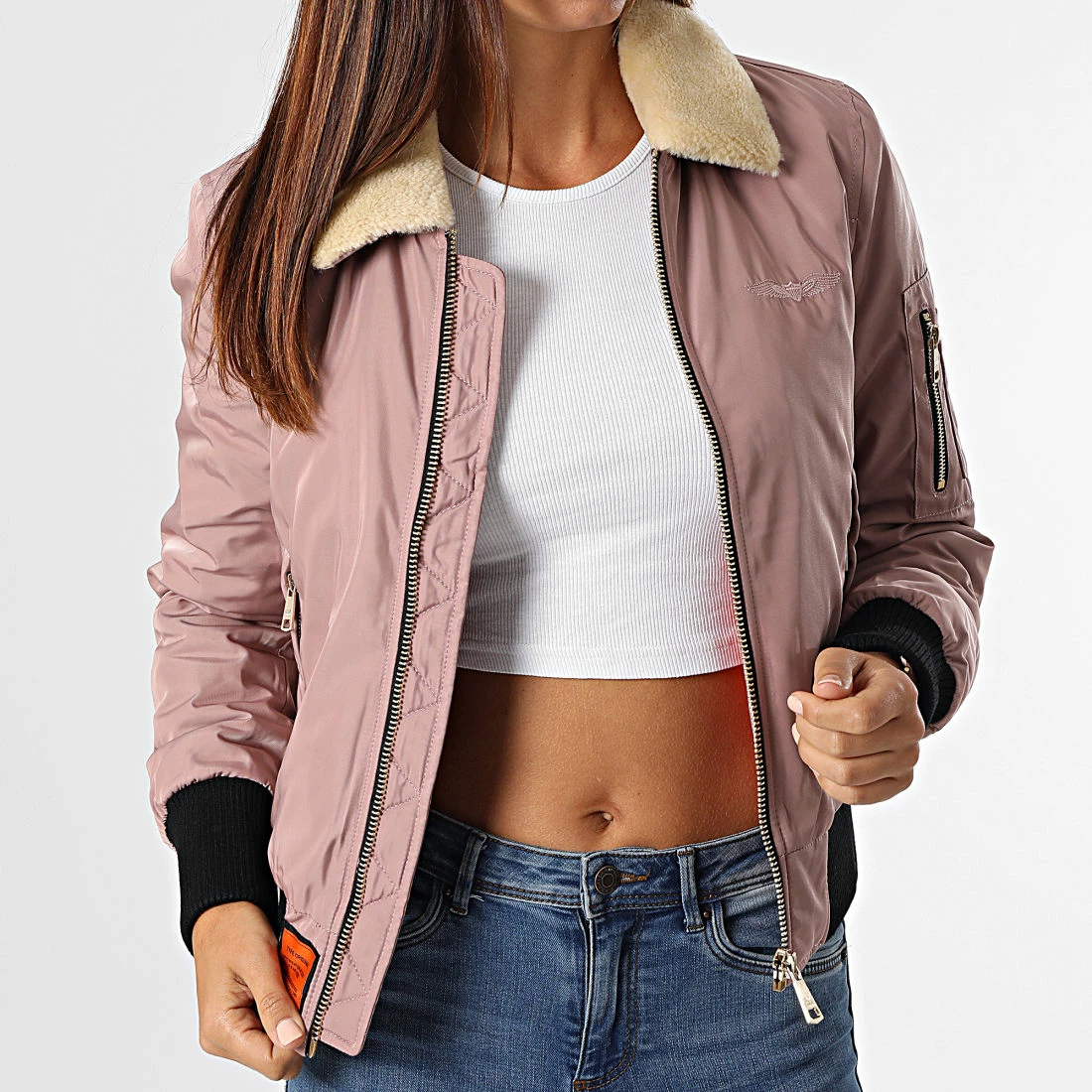Tout neuf ✨ Bomber Femme Col Mouton Barcelone Rose de Bombers Original 😀 3 Tout neuf ✨ Bomber Femme Col Mouton Barcelone Rose de Bombers Original 😀 – Image 3