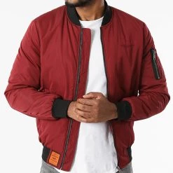 Nouveau ✔️ Veste Bomber Max Bordeaux de Bombers Original 🛒 -Tenue De Sport Soldes bombers original 284376 MAX MEN BURGUNDY 20210915T163630 03