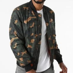Promo 😀 Veste Bomber Camouflage Max Vert Kaki de Bombers Original ✨ -Tenue De Sport Soldes bombers original 284378 MAX MEN CAMO 20210915T163608 03
