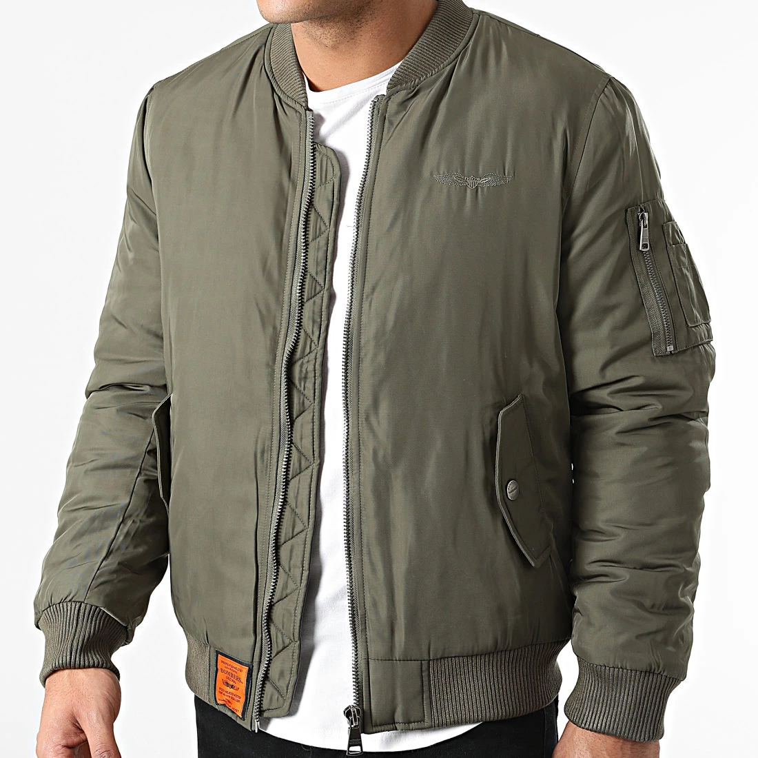 Meilleur prix 💯 Veste Bomber Original Vert Kaki de Bombers Original 🎉 3 Meilleur prix 💯 Veste Bomber Original Vert Kaki de Bombers Original 🎉 – Image 3