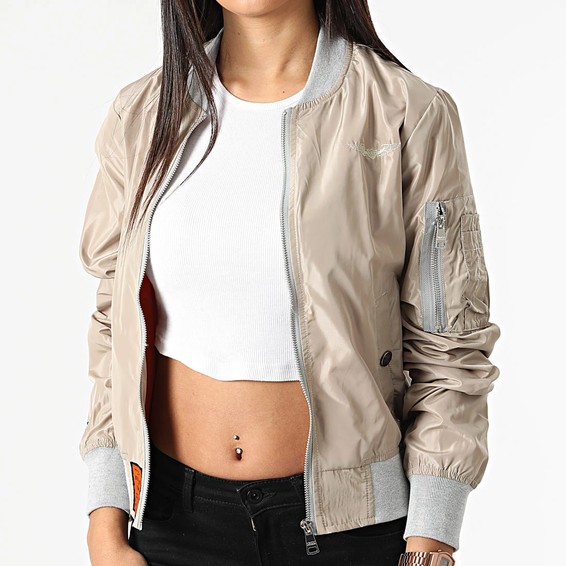 Top 10 🔥 Bomber Femme MA1 Beige de Bombers Original 😀 3 Top 10 🔥 Bomber Femme MA1 Beige de Bombers Original 😀 – Image 3