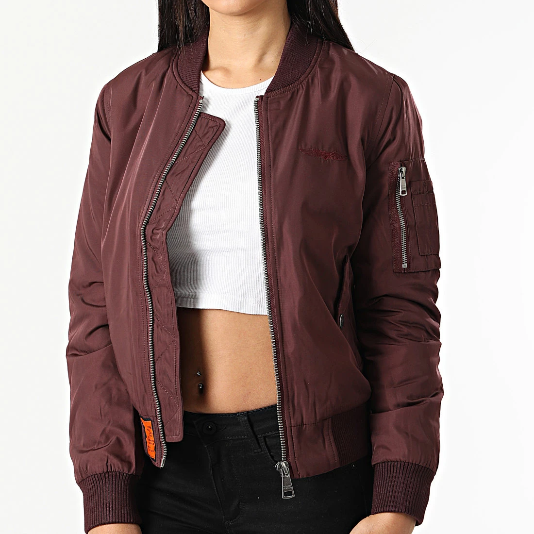 Meilleure vente 💯 Veste Bomber Femme Original Bordeaux de Bombers Original ⌛ 3 Meilleure vente 💯 Veste Bomber Femme Original Bordeaux de Bombers Original ⌛ – Image 3