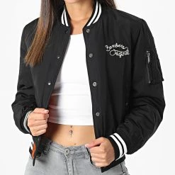 Nouveau ❤️ Veste Bomber Femme Snapper Noir de Bombers Original ❤️