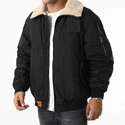 Remise 🎉 Veste Bomber Bombardier Col Mouton Noir de Bombers Original 🎁 -Tenue De Sport Soldes bombers original 331253 BOMBARDIER MEN BLACK 20220811T144123 03