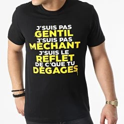 Grosses soldes 🤩 Tee 👕 Shirt Gentil Méchant Noir Jaune de Y et W 🌟 -Tenue De Sport Soldes guizmo 305956 GUIZMO TS GENTILMECHANT NOIJAU 20220223T141833 03