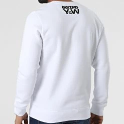 Tout neuf ⭐ Sweat Crewneck Gentil Méchant Blanc Orange de Y et W 👏 -Tenue De Sport Soldes guizmo 309324 GUIZMO SWCR GENTILMECHANT BLCORA 20220317T152908 04