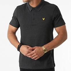 Sortie 🔥 Polo Manches Courtes SP1060SP Gris Anthracite Chiné de Lyle And Scott 🤩 -Tenue De Sport Soldes lyle and scott 280989 SP1060SP TRUE BLACK 20210827T123224 03