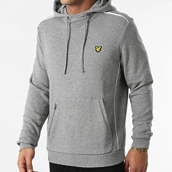 Meilleur prix 🤩 Sweat Capuche ML1482OGSP Gris Anthracite Chiné de Lyle And Scott 👏