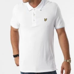 Budget 🤩 Polo Manches Courtes SP1524VOG Blanc de Lyle And Scott ⌛ -Tenue De Sport Soldes lyle and scott 281013 SP1524VOG WHITE LIGHT 20210827T121629 03