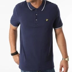 Nouveau 👏 Polo Manches Courtes SP1524VOG Bleu Marine de Lyle And Scott 💯 -Tenue De Sport Soldes lyle and scott 281033 SP1524VOG NAVY WHITE 20210827T152529 03