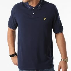 Offres 🤩 Polo Manches Courtes SP1357V Bleu Marine de Lyle And Scott 👍 -Tenue De Sport Soldes lyle and scott 281052 SP1357V NAVY 20210827T152657 03