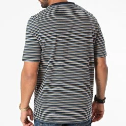 De gros ✔️ Tee 👚 Shirt Poche A Rayures TS1512V Bleu Marine Bleu Clair Beige de Lyle And Scott ❤️ -Tenue De Sport Soldes lyle and scott 287985 TS1512V DARK NAVY 20211013T163303 04