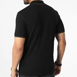 Remise 😀 Polo Manches Courtes SP1524VOG Noir de Lyle And Scott 👍 -Tenue De Sport Soldes lyle and scott 327834 SP1524VOG JET BLACK OLIVE 20220713T152356 04