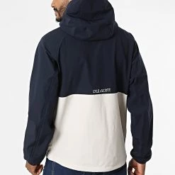 Meilleure vente ❤️ Veste Zippée Capuche Energy JK1674SP Beige Bleu Marine de Lyle And Scott 🥰 -Tenue De Sport Soldes lyle and scott 334266 JK1674SP DARK NAVY 20220930T160020 04