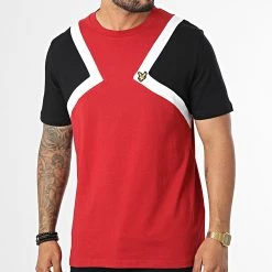 Coupon 🤩 Tee 👚 Shirt Striped TS1707V Rouge Noir de Lyle And Scott 🌟