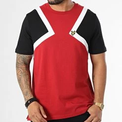 Coupon 🤩 Tee 👚 Shirt Striped TS1707V Rouge Noir de Lyle And Scott 🌟 -Tenue De Sport Soldes lyle and scott 334287 TS1707V TUNNELRED 20220829T160651 03