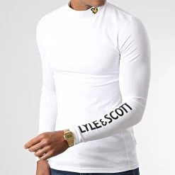 Bon marché 🌟 Tee 👚 Shirt Manches Longues Tech Baselayer BL1180GC Blanc de Lyle And Scott 🛒 -Tenue De Sport Soldes lyle and scott 342629 BL1180GC WHITE 20221017T155101 03