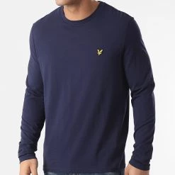 Meilleure vente ❤️ Tee 👕 Shirt Manches Longues TS512V Bleu Marine de Lyle And Scott 😉