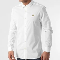 Bon marché 🤩 Chemise Manches Longues LW1115V Blanc de Lyle And Scott ✨
