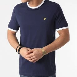 De gros 🤩 Tee 👚 Shirt TS705V Bleu Marine de Lyle And Scott 🤩 -Tenue De Sport Soldes lyle et scott 249928 TS705V NAVY WHITE 20210204T162900 03