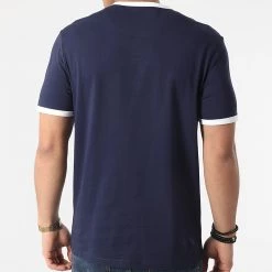 De gros 🤩 Tee 👚 Shirt TS705V Bleu Marine de Lyle And Scott 🤩 -Tenue De Sport Soldes lyle et scott 249928 TS705V NAVY WHITE 20210204T162902 04