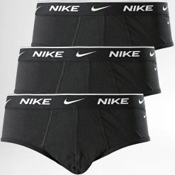 Remise 👍 Lot De 3 Slips Everyday Cotton Stretch KE1006 Noir de Nike 🔥