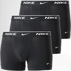 Le moins cher 👍 Lot De 3 Boxers Everyday Cotton Stretch KE1008 Noir de Nike 👏