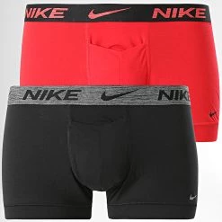 Le moins cher 🌟 Lot De 2 Boxers Dri-Fit ReLux KE1076 Noir Rouge de Nike 🧨