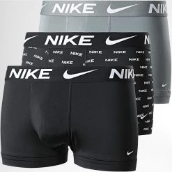 Nouveau 😍 Lot De 3 Boxers Dri-FIT Essential Micro KE1156 Noir Gris de Nike ❤️