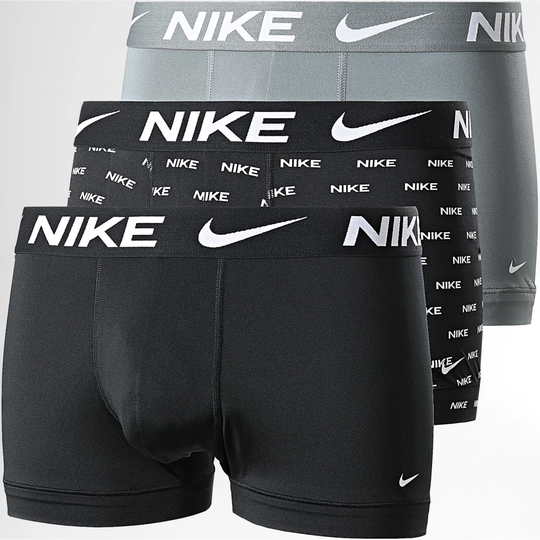 Nouveau 😍 Lot De 3 Boxers Dri-FIT Essential Micro KE1156 Noir Gris de Nike ❤️ 1 Nouveau 😍 Lot De 3 Boxers Dri-FIT Essential Micro KE1156 Noir Gris de Nike ❤️