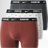 Vente flash 😉 Lot De 3 Boxers Every Cotton Stretch KE1008 Gris Anthracite Bordeaux Blanc de Nike ⭐