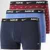 Meilleure vente 🔥 Lot De 3 Boxers Every Cotton Stretch KE1008 Bleu Marine Bordeaux de Nike 🧨
