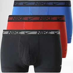 Top 10 😀 Lot De 3 Boxers Dri-FIT Ultra Stretch Micro KE1152 Noir Bleu Roi Rouge de Nike 💯