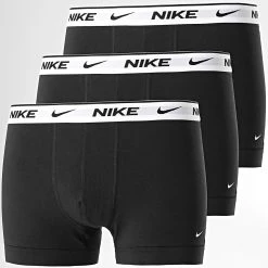 Promo 😍 Lot De 3 Boxers Every Cotton Stretch KE1008 Noir de Nike ✨