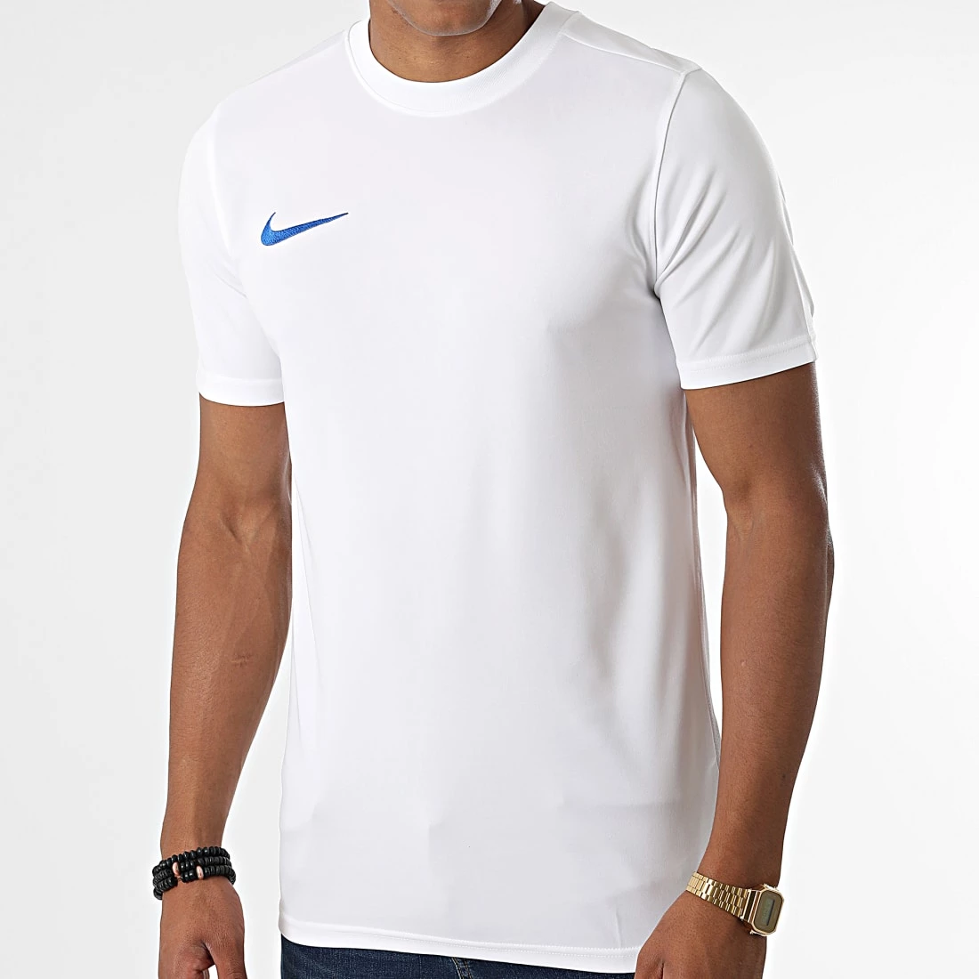 Remise 🌟 Tee 👚 Shirt Dri-Fit Blanc Bleu de Nike 😉 3 Remise 🌟 Tee 👚 Shirt Dri-Fit Blanc Bleu de Nike 😉 – Image 3