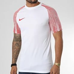 Meilleure vente 👍 Tee 👕 Shirt Dri-Fit Blanc Rouge de Nike 😉