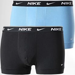 Meilleur prix 🔥 Lot De 2 Boxers KE1085 Noir Bleu Clair de Nike 👍