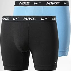 De gros 🥰 Lot De 2 Boxers Everyday Cotton Stretch KE1085 Noir Bleu de Nike 🤩