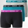 Tout neuf ❤️ Lot De 3 Boxers Every Cotton Stretch KE1008 Noir Turquoise Gris Chiné de Nike 🤩
