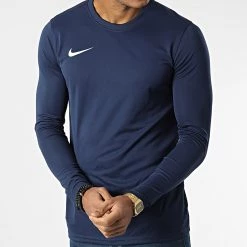 Budget 🧨 Tee 👕 Shirt Manches Longues BV6706 Bleu Marine de Nike 💯 -Tenue De Sport Soldes nike 343669 BV6706 410 20221026T135544 03