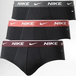 Promo 😉 Lot De 3 Slips KE1006 Noir de Nike 🎁